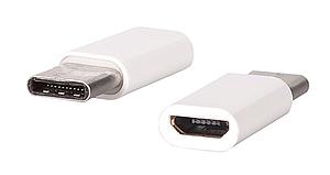Adaptateur de chargeur - micro usb à micro usb type C - blanc (5114)