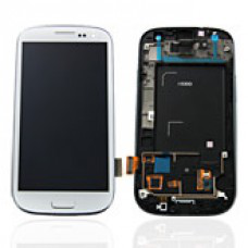 Vitre tactile, LCD, chassis et bouton home pour Galaxy S3 i9300, Blanc